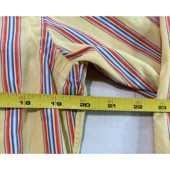 Ralph Lauren Yellow Striped Button up Shirt Mens M Long Sleeve - Picture 7 of 8